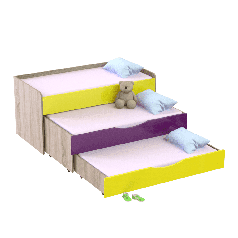 Кровать детская трехъярусная "Неон"